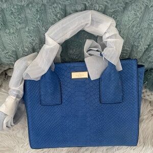 NEW KATE SPADE Blue Textured Handbag